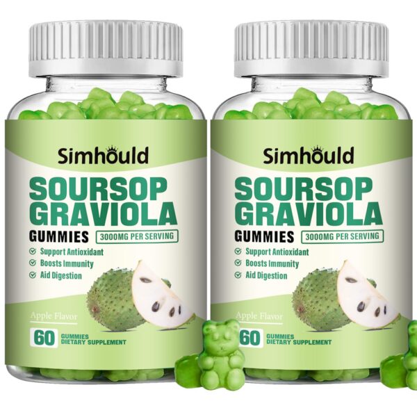Frente de la etiqueta Simhould Gomitas Guanábana 3000 mg