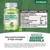 Etiqueta lateral de producto Simhould Guanábana 3000 mg