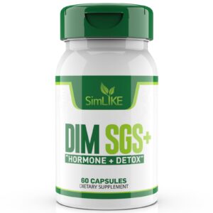 Version 1.0.0 Simlike DIM SGS+ cápsulas caja frontal detox hormonal 60 unidades