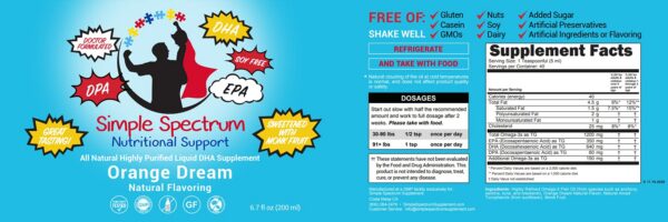 Version 1.0.0 Suplemento Omega 3 DHA Simple Spectrum en botella de 6.7 Fl Oz