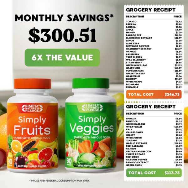 Simply Nature's Pledge Etiqueta y cápsulas