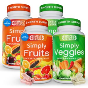 Simply Nature's Pledge suplemento con 42 frutas y verduras en cápsulas