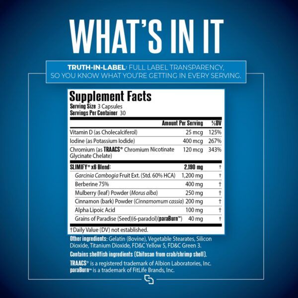 Frasco Slimify con etiqueta completa