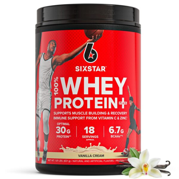 Six Star Whey Protein Plus frasco delantero