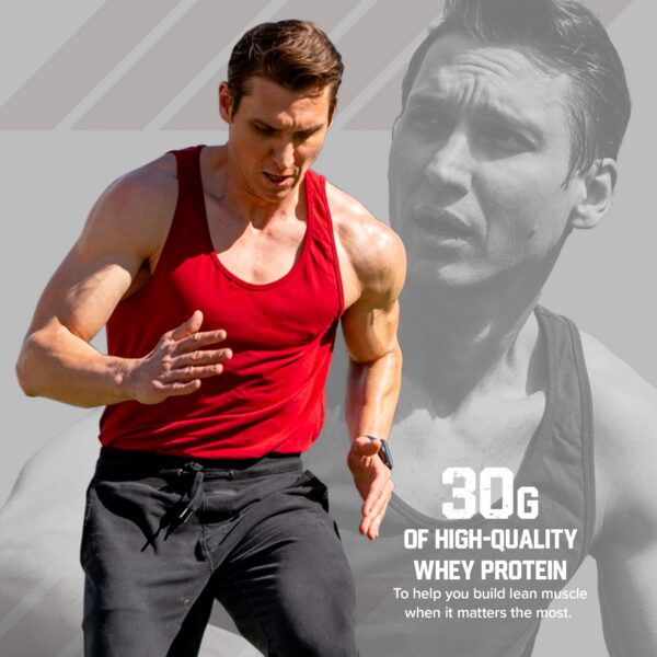 Frasco con polvo de proteína