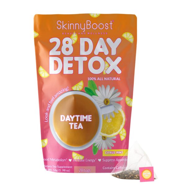 Caja té detox SkinnyBoost 28 días sabor cítrico menta