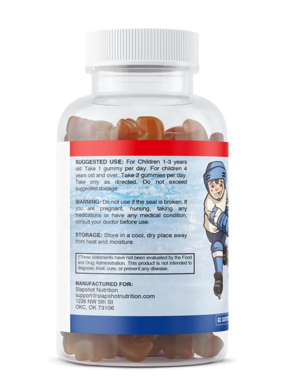 Lista de vitaminas y nutrientes en las gomitas Slapshot