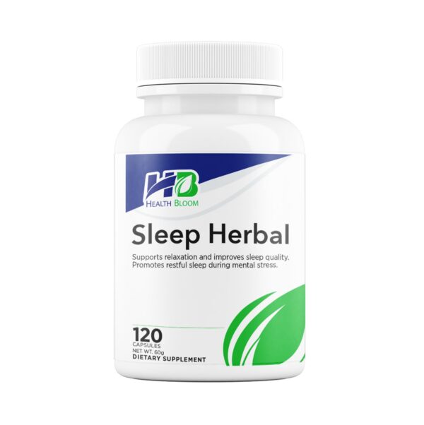 Sleep Herbal Health Bloom caja frontal suplemento de sueño