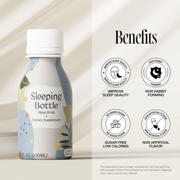 Sleeping Bottle bebida dormir sin azúcar sabor cereza frente