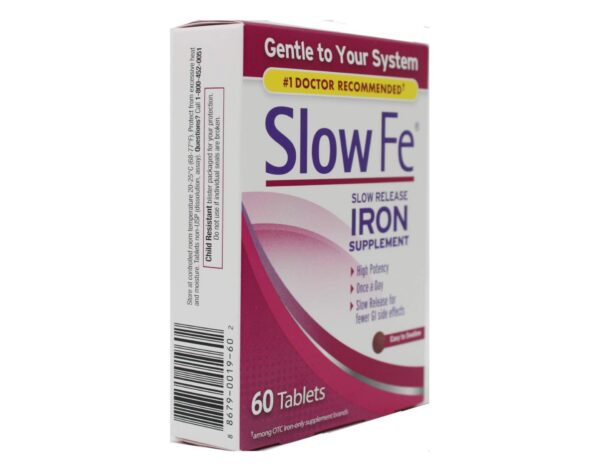 Cajas y tabletas Slow Fe Slow Release Iron