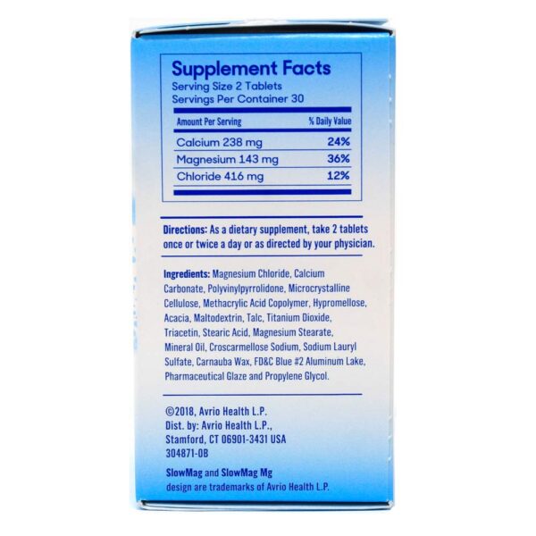 Etiqueta del producto Slow Mag cloruro de magnesio y calcio