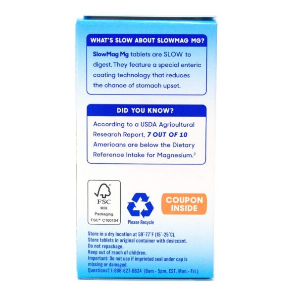 Frasco de Slow Mag suplemento de magnesio y calcio