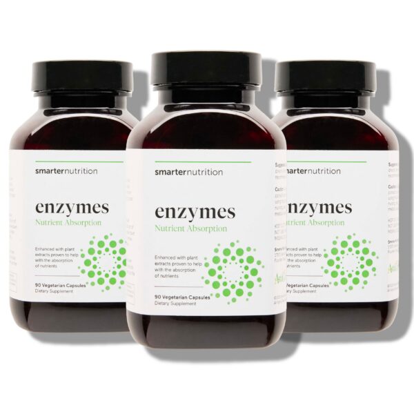 Frasco de enzimas digestivas veganas