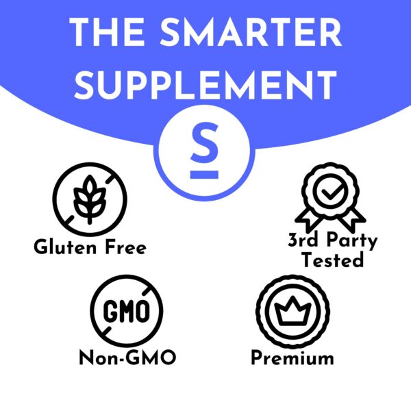 Frasco y etiqueta del producto Smarter Supplements