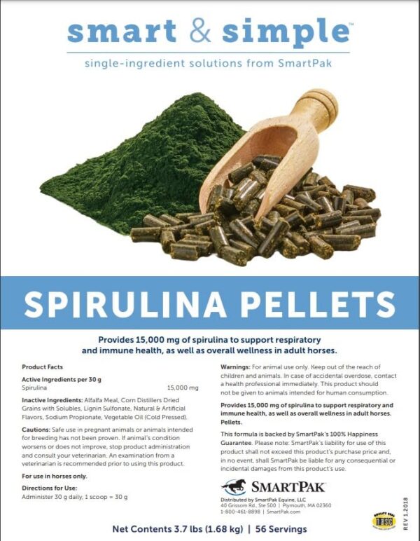 Bolsa de pellets espirulina SMARTPAK para caballos sabor manzana plátano