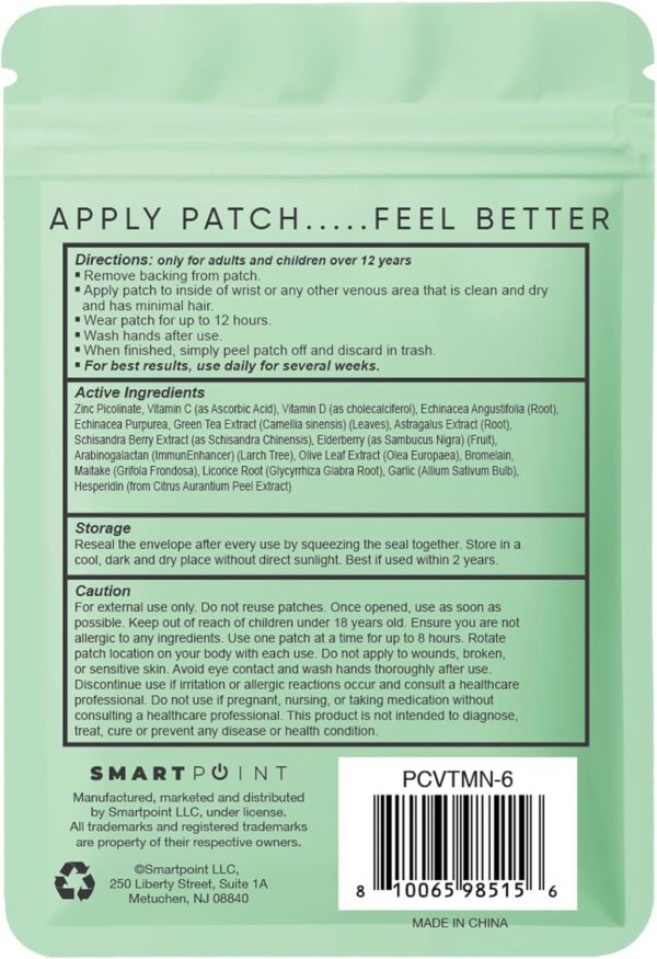 Version 1.0.0 Etiqueta SMARTPOINT parches transdermicos