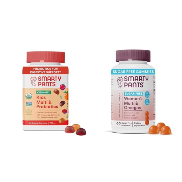 Version 1.0.0 Empaque frontal de SmartyPants gomitas para niños y mujeres