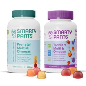 Etiqueta frontal de SmartyPants Prenatal y Toddler Multivitamin Gummies