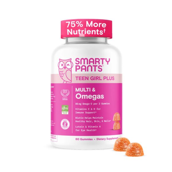 Version 1.0.0 SmartyPants gominolas multivitamínicas para chicas adolescentes botella rosa