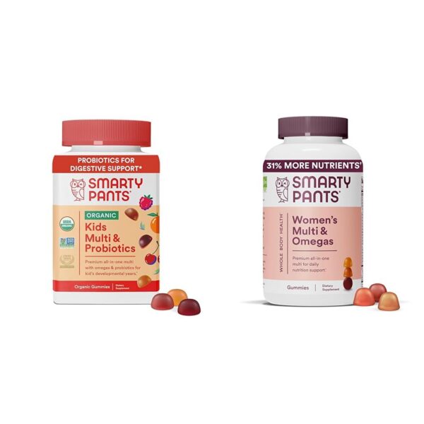 Version 1.0.0 SmartyPants gomitas orgánicas multivitamínicas para niños y mujeres paquete
