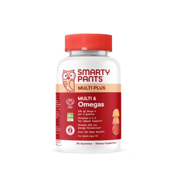 SmartyPants multivitaminas adultos 90 gomitas paquete rojo