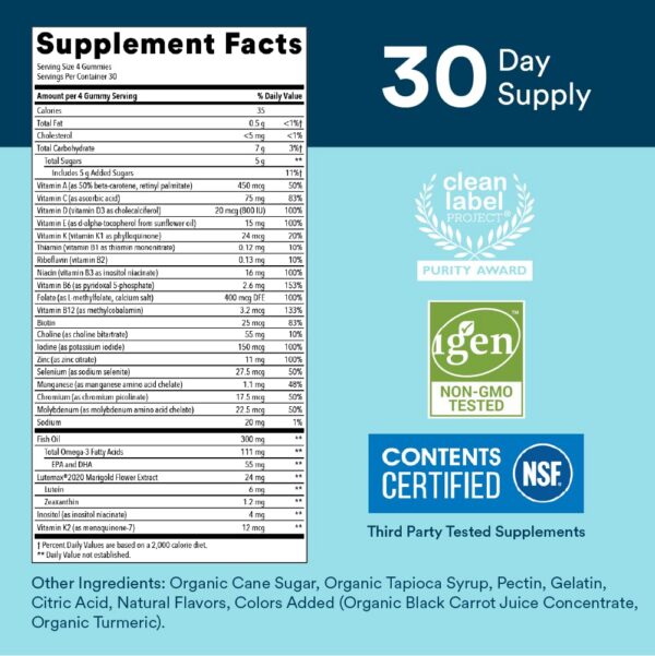 Detalles de los nutrientes en etiqueta