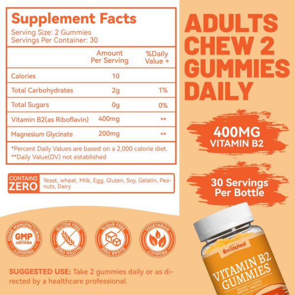 Frasco con 120 gomitas de vitamina B2