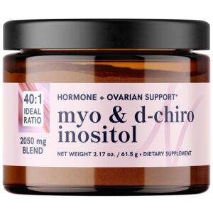 Frasco de Myo-Inositol y D-Chiro Inositol en polvo