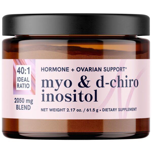 Frasco de Myo-Inositol y D-Chiro Inositol en polvo