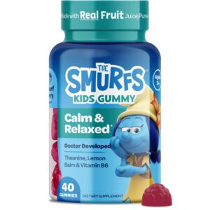 Frente de etiqueta Smurfs Kids Calm Gummies