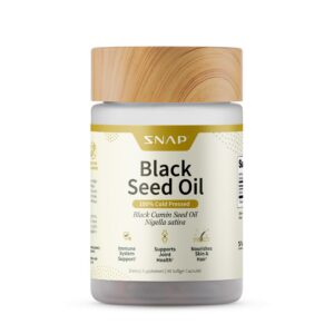 Frente de envase aceite de semilla negra