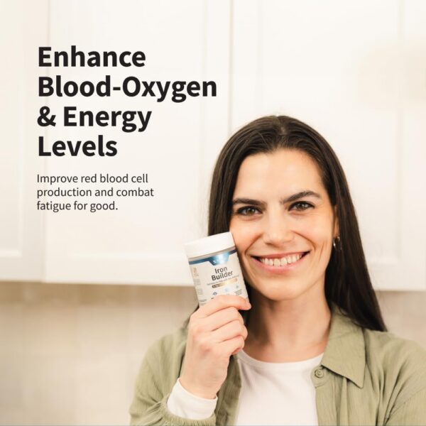 Version 1.0.0 Frasco blanco con cápsulas de hierro