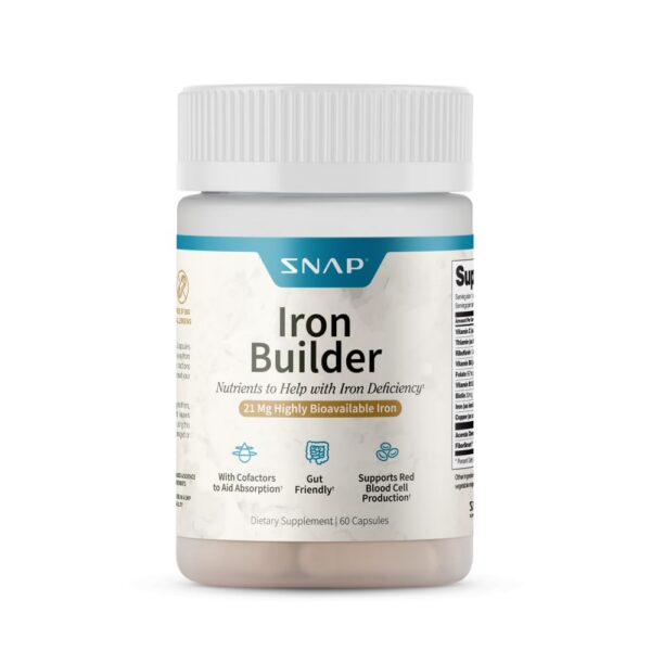Version 1.0.0 Frente de etiqueta Snap Supplements Hierro 21 mg