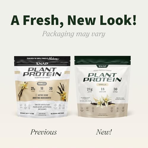 Version 1.0.0 Etiqueta de proteina vegetal vainilla Snap Supplements