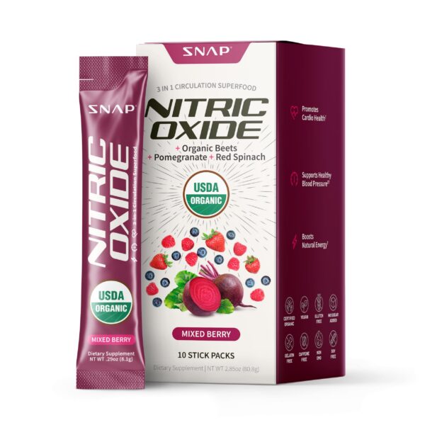 Frasco de Snap Supplements con remolacha