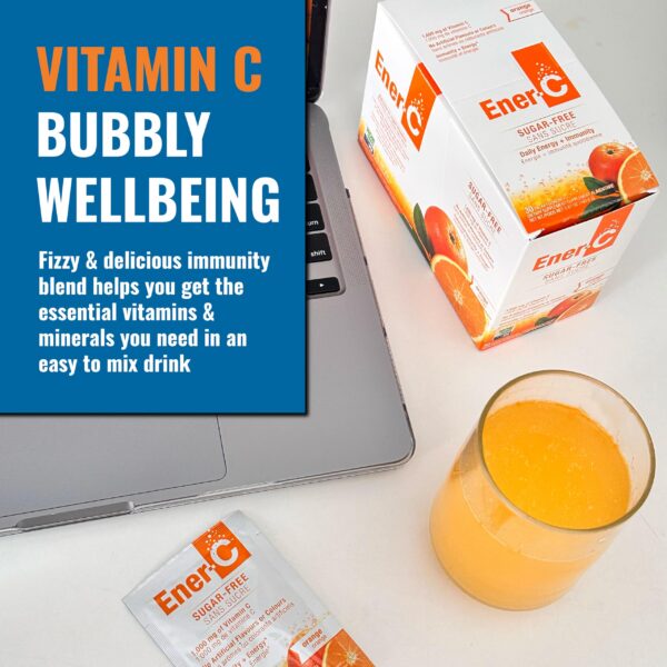 Sobres Ener-C sin azucar sabor naranja bebida efervescente