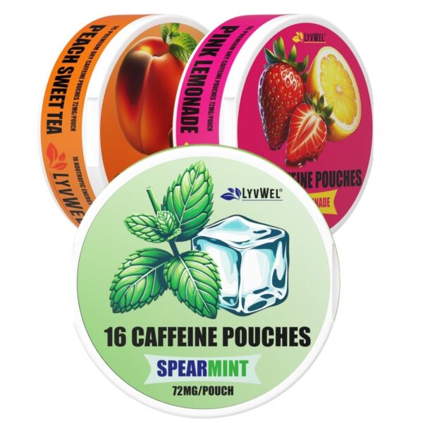 Sobres energéticos LyvWel cafeína 72mg sabor menta y frutas