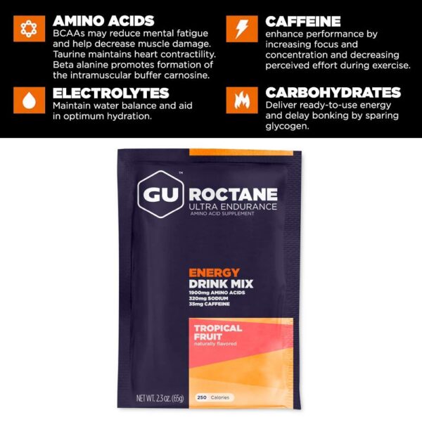 Sobres individuales bebida energética GU Energy Roctane