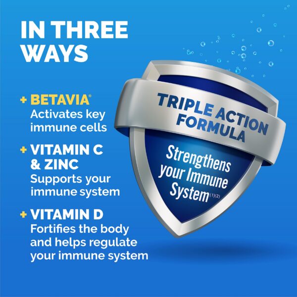 Polvo en vaso producido por Emergen-C Immune+ sabor naranja