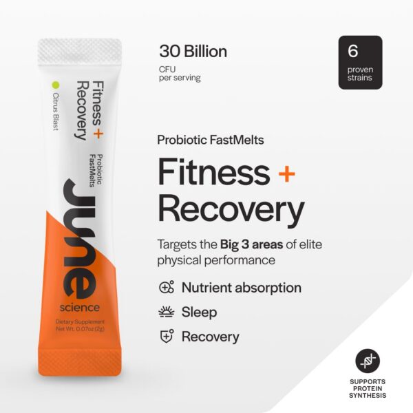 Sobres individuales probiótico para recuperación muscular June Science