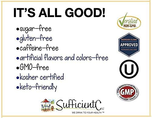 Sobres individuales Sufficient-C vitamina C limón durazno