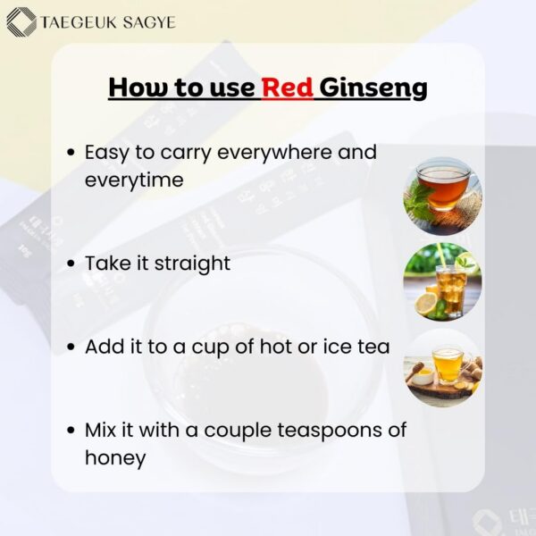 Sobres individuales Taegeuk Sagye ginseng rojo