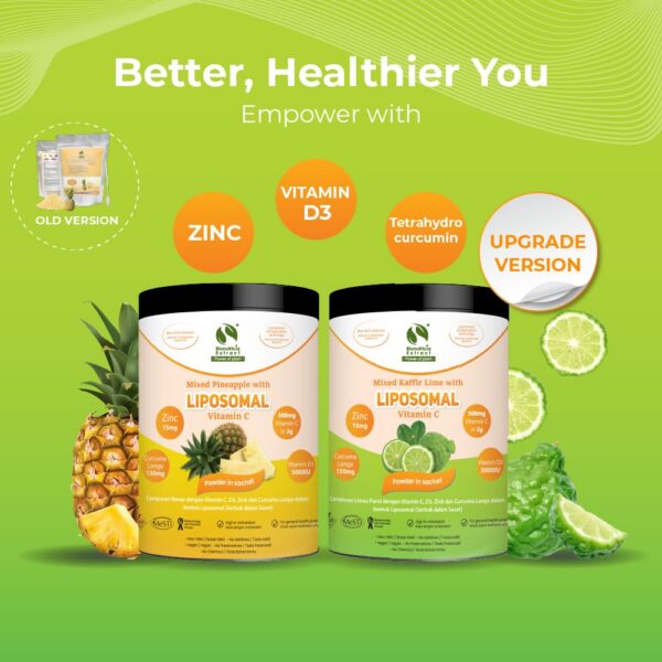 Detalle de sobres de vitamina C liposomal