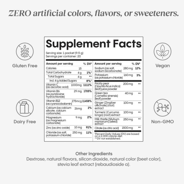 Sobres de mezcla sabor durazno con ingredientes naturales