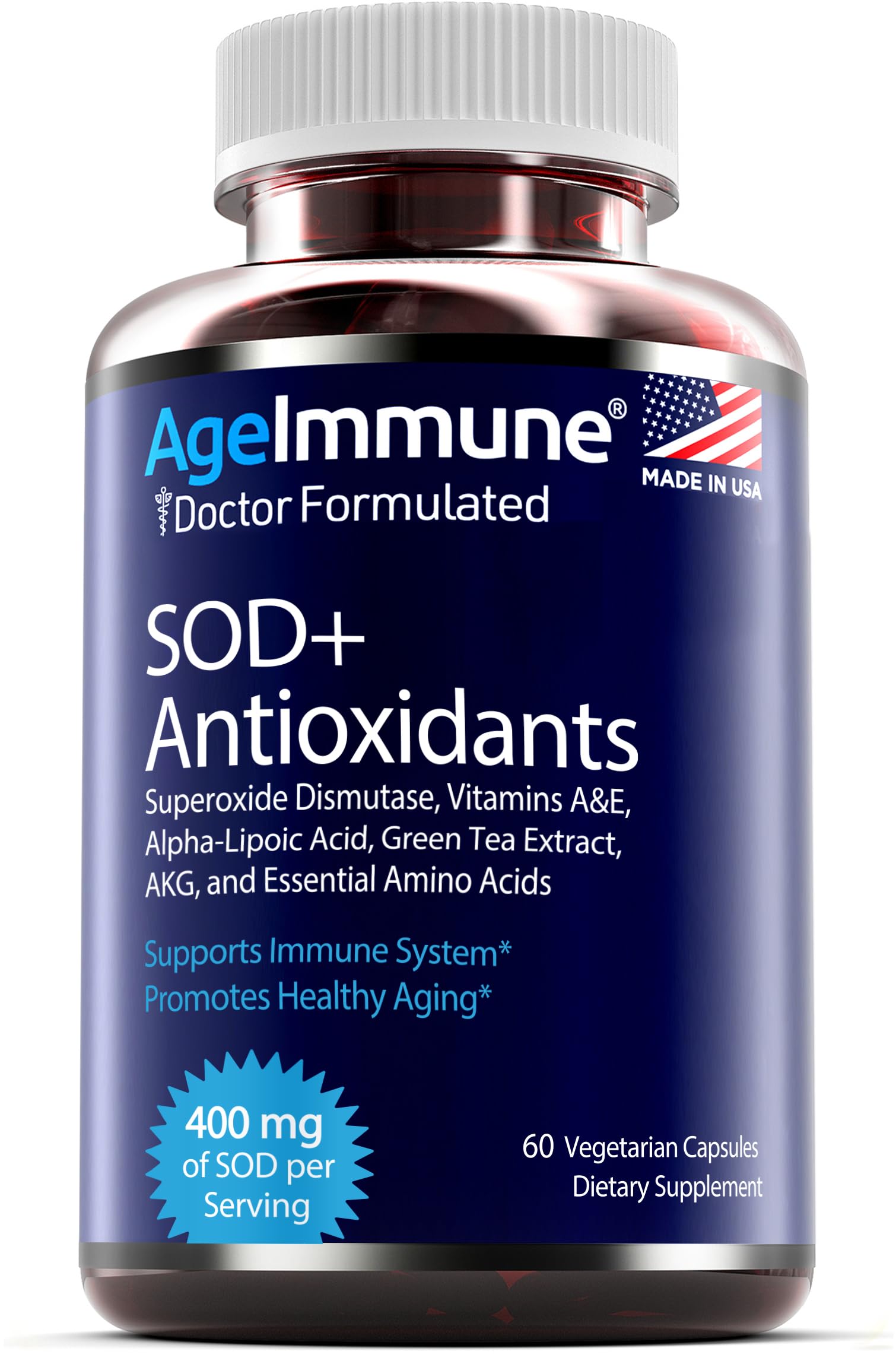AgeImmune SOD Antioxidants Complex, 400 mg