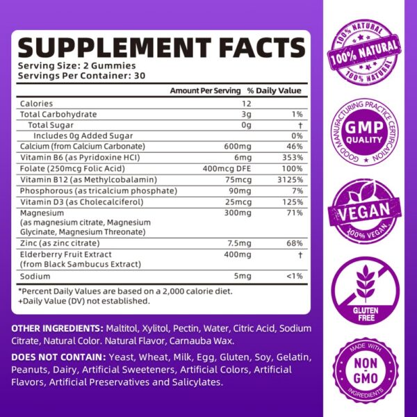 Frasco de gomitas SoftBear calcio magnesio zinc