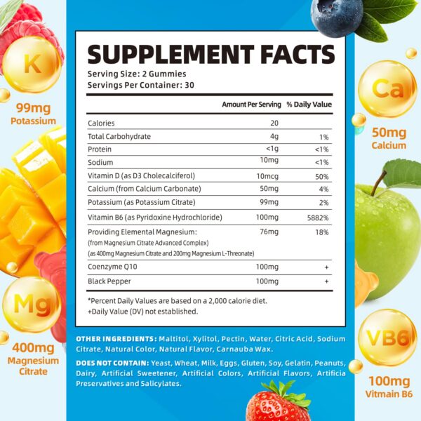 Gomitas de potasio y magnesio en frasco