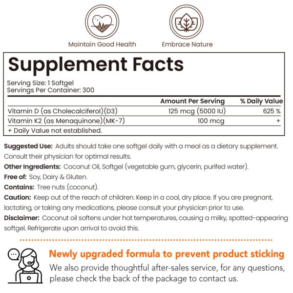 Softgeles VEV vitamina d3 k2 con aceite de coco