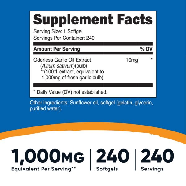 Softgels ajo 1000mg Nutricost paquete triple