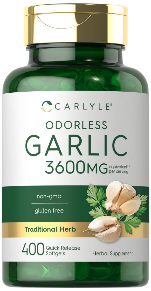 Softgels de ajo inodoro Carlyle paquete